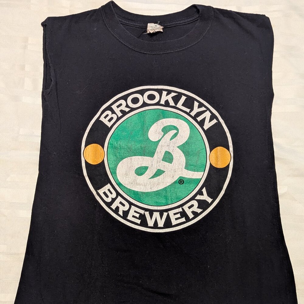 VINTAGE Brooklyn Brewery Customized Fitted Sleeveless T-shirt